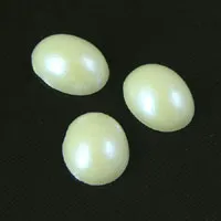 10x8mm Pearl Oval Acrylic Cabochon SOLD PKG/6