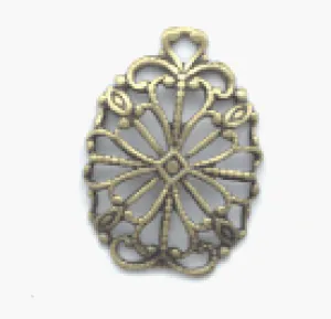 13x18mm Antique Gold Finish Filigree Drop, pk/6