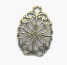 13x18mm Antique Gold Finish Filigree Drop, pk/6