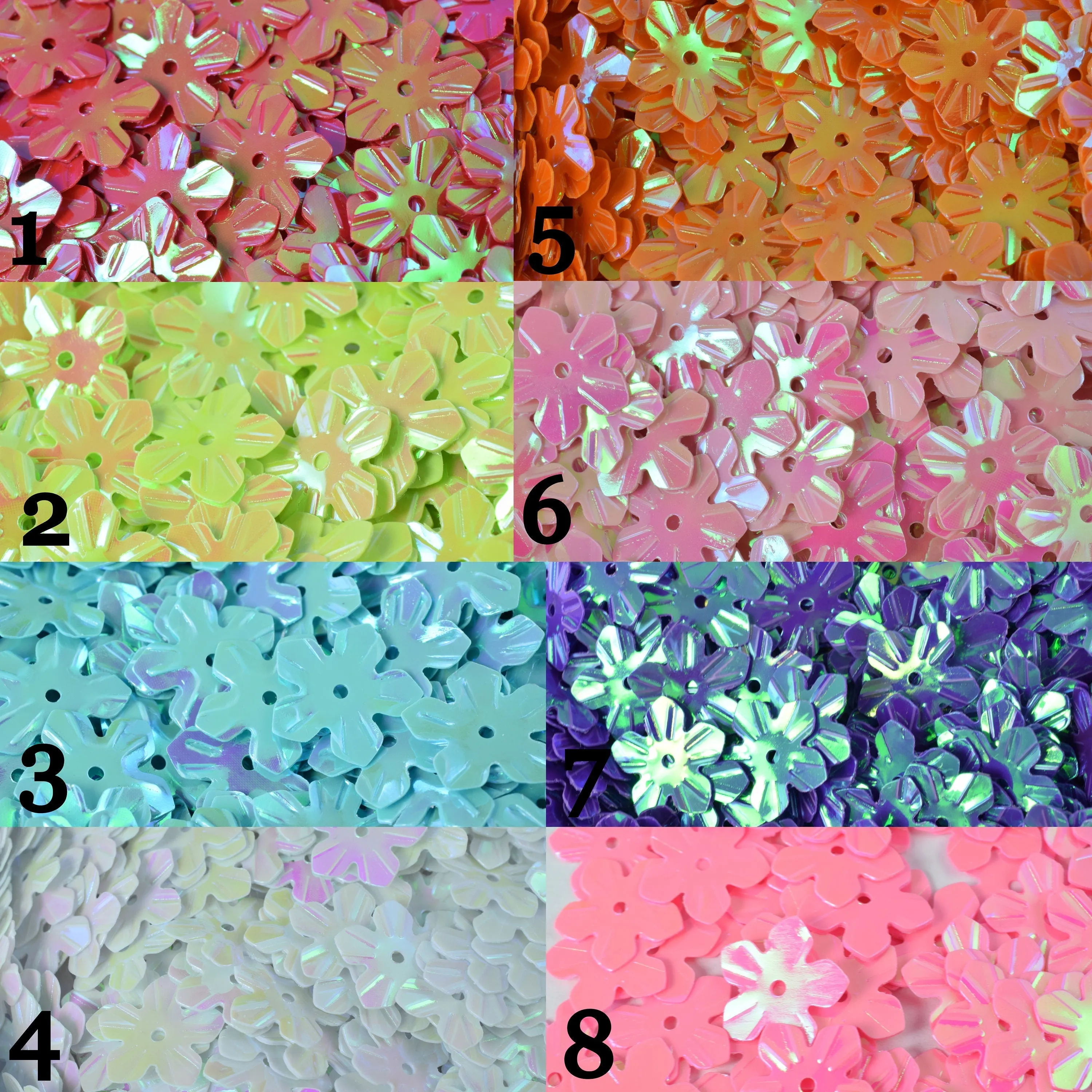 14mm Iridescent Flower Shape Sequins/Confetti Glitter w/hole/Embellishment Bridal Craft/Loose Paillettes,Wholesale Flower Sequins ,Shimmer