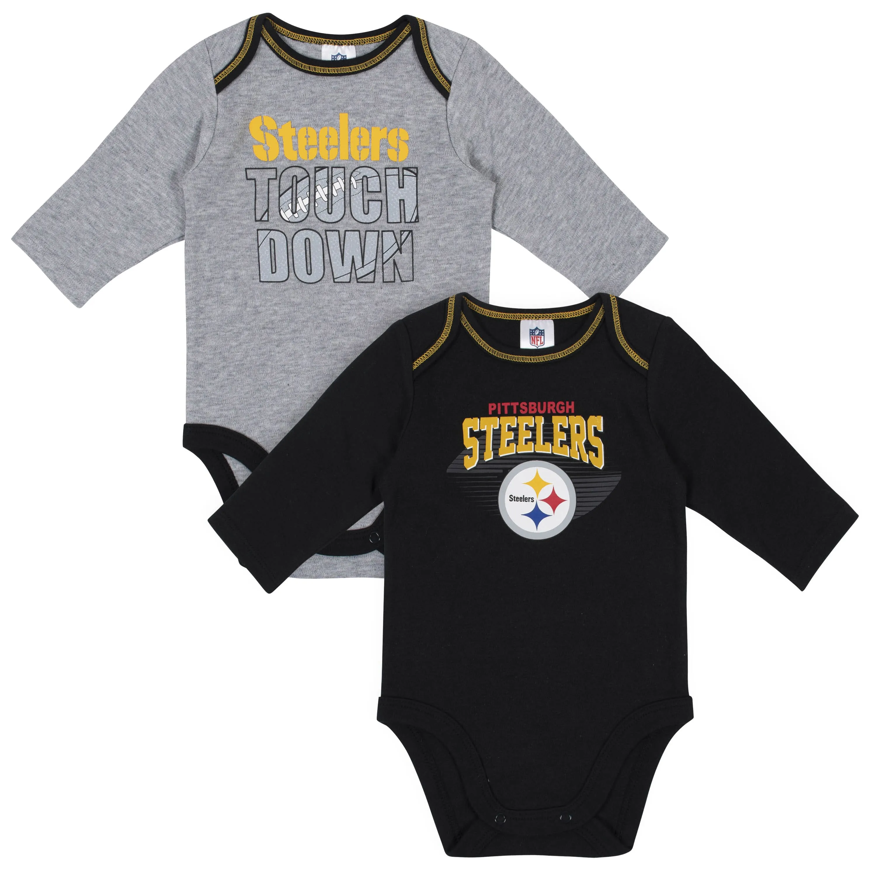 2-Pack Baby Boys Pittsburgh Steelers Long Sleeve Bodysuits