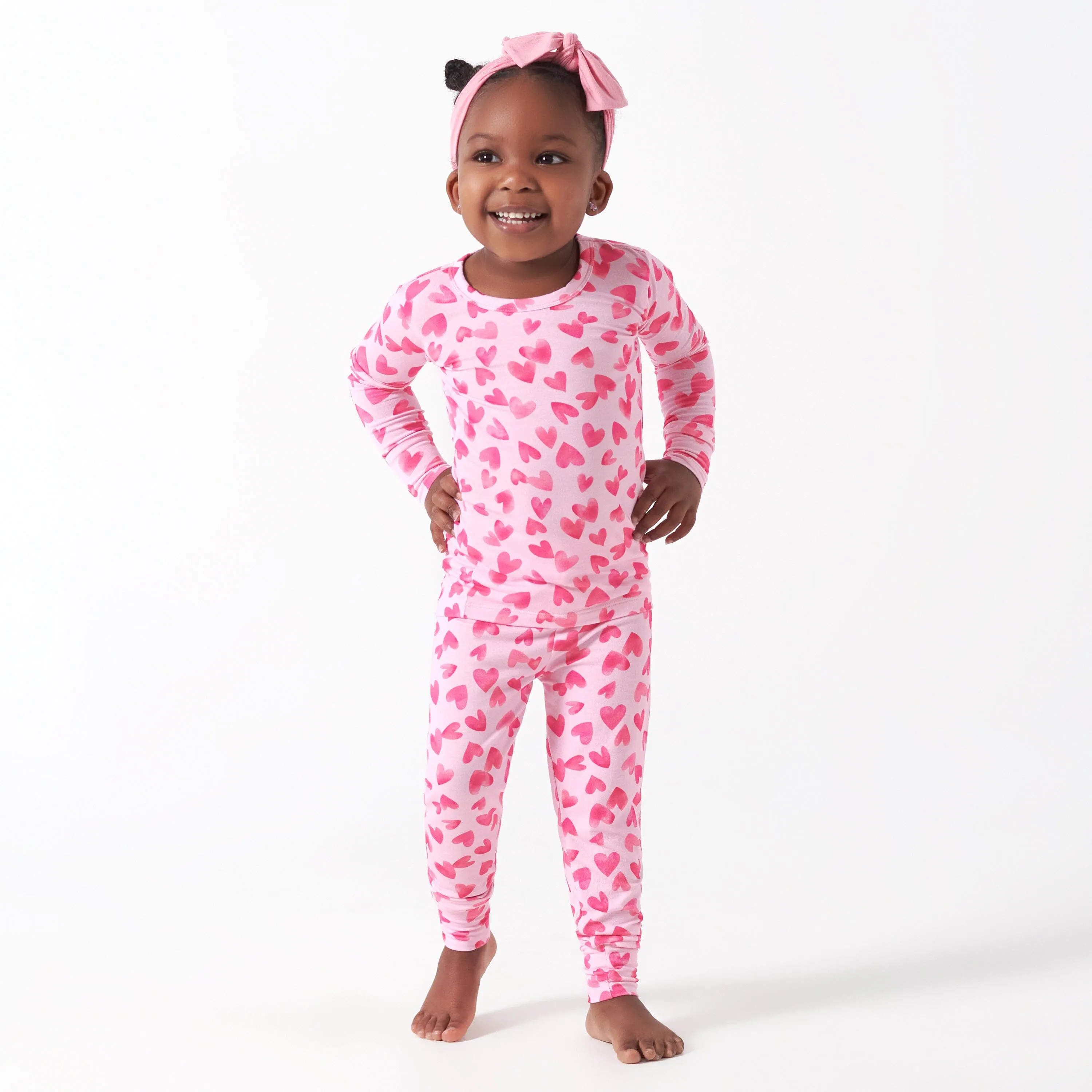 2-Piece Infant & Toddler Girls Heartfelt Buttery Soft Viscose Made from Eucalyptus Snug Fit Pajamas