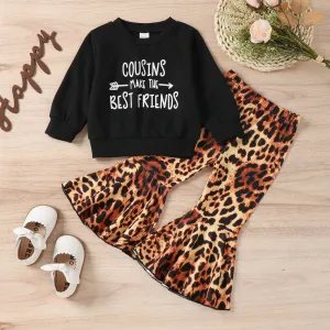 2-Piece Toddler Leopard Flares Set