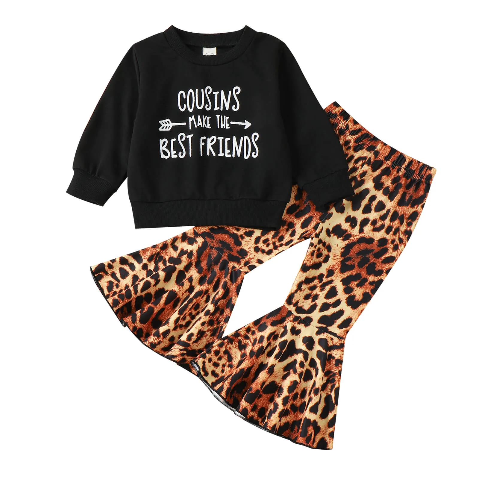 2-Piece Toddler Leopard Flares Set