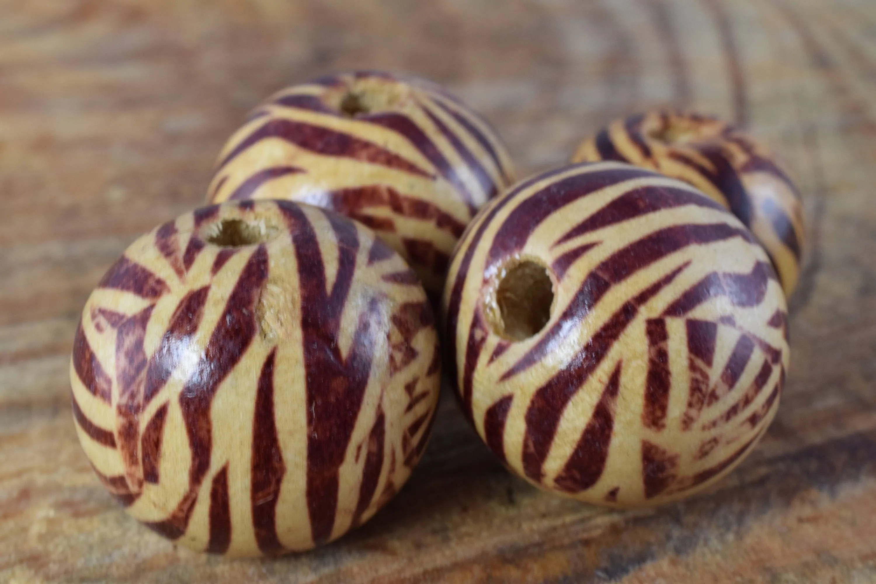 21mm/25mm Zebra Striped Brown Natural Wooden Beads/ Wholesale Beads/Craft Supplies/Tools  Beads/Natural Wood/Recycled Wood Beads