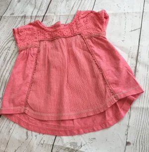 3-6 Months Coral Smock Top