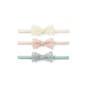 3-PACK LACEY BOWS HEADBANDS