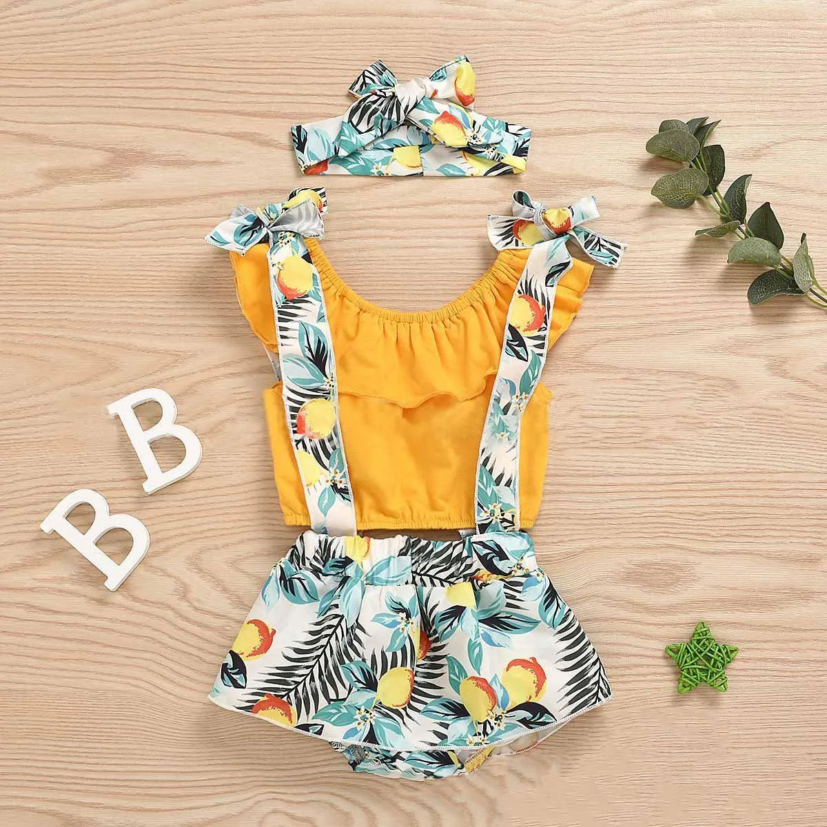 3-Piece Baby Off-the-shoulder Fruit Set