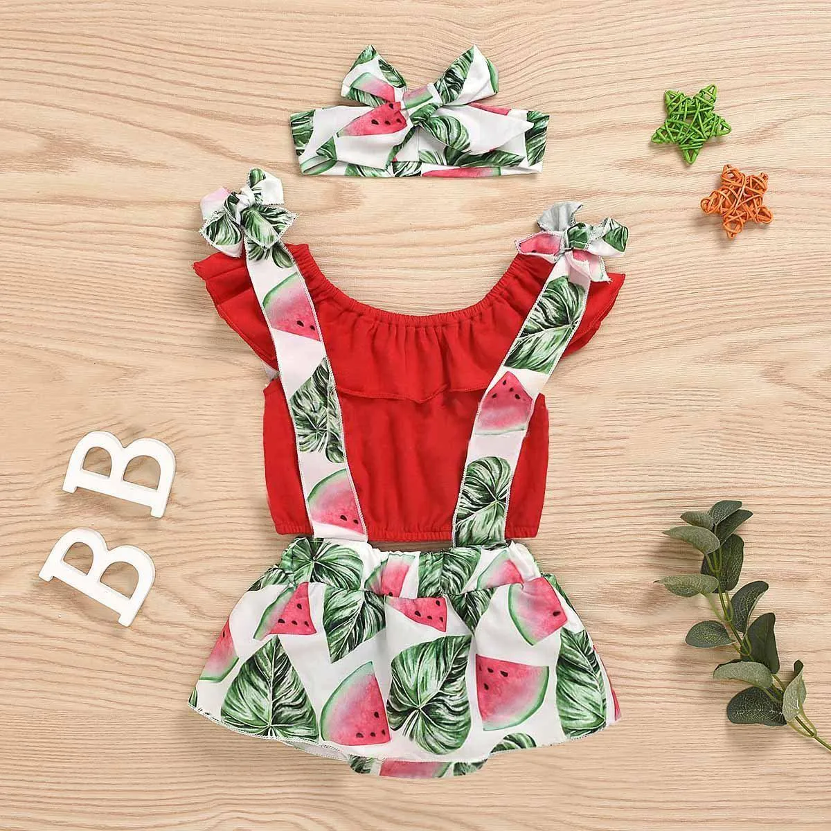 3-Piece Baby Off-the-shoulder Fruit Set