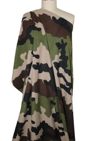 3 Yards of Haute Designer F-Word Double Cloth - Camo/Olive Drab