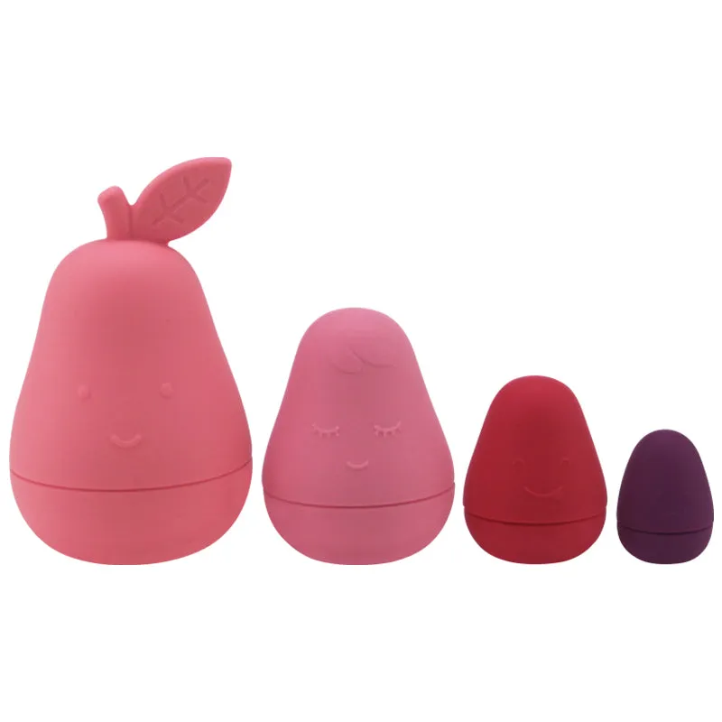 4 PCS Silicon Avocado - Stack Toy Set for Babies