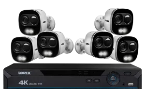 4K Ultra HD IP NVR System with 6 Active Deterrence Security Cameras, 130ft Night Vision