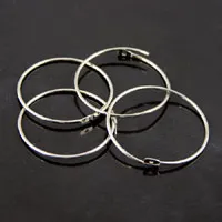 .75 inch Bead Hoop Earring Wire, Silver, pack of 12