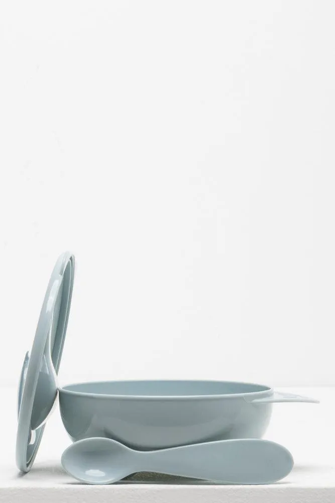 Abc Bowl With Spoon Blue