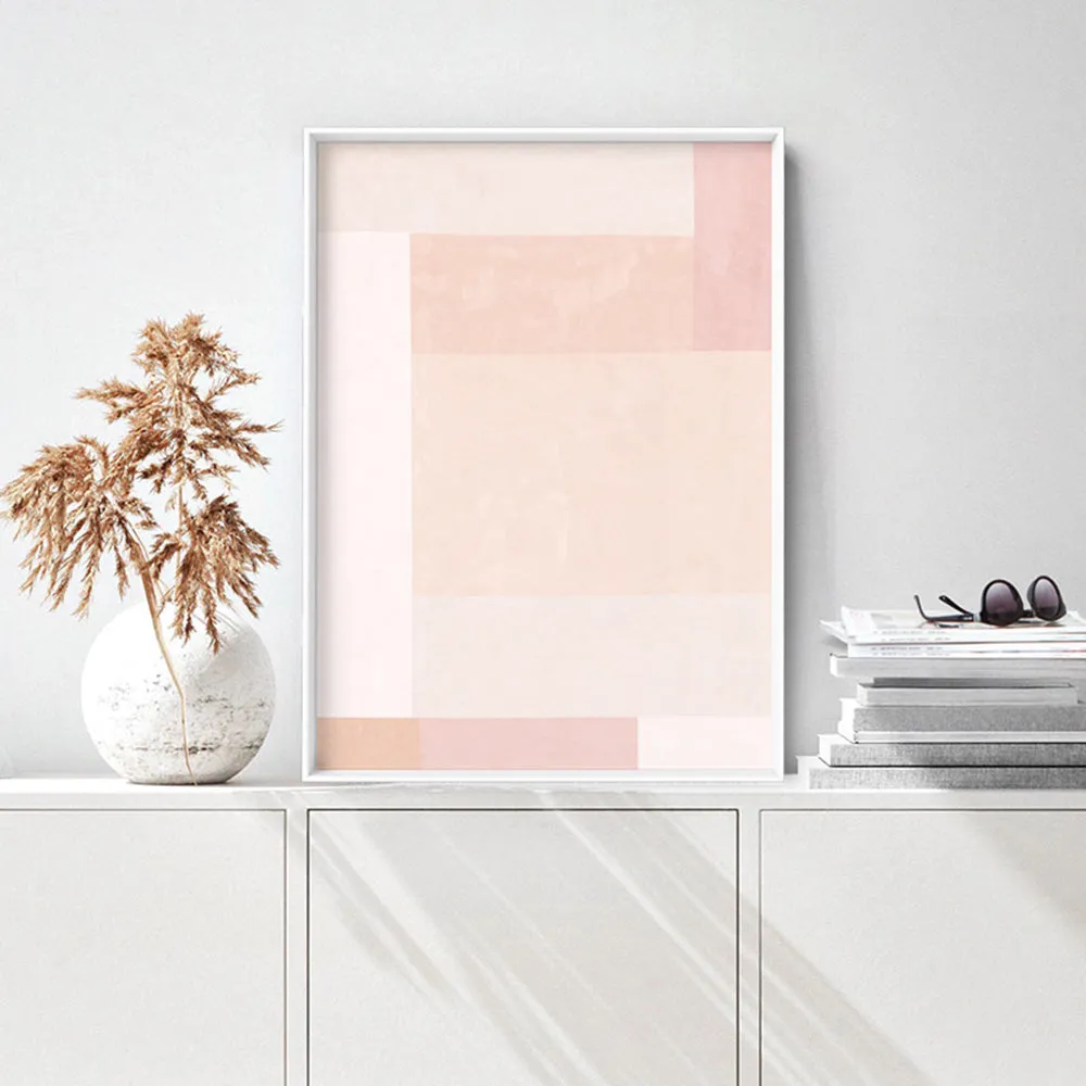 Abstract Blocks | Boho Blush I - Art Print