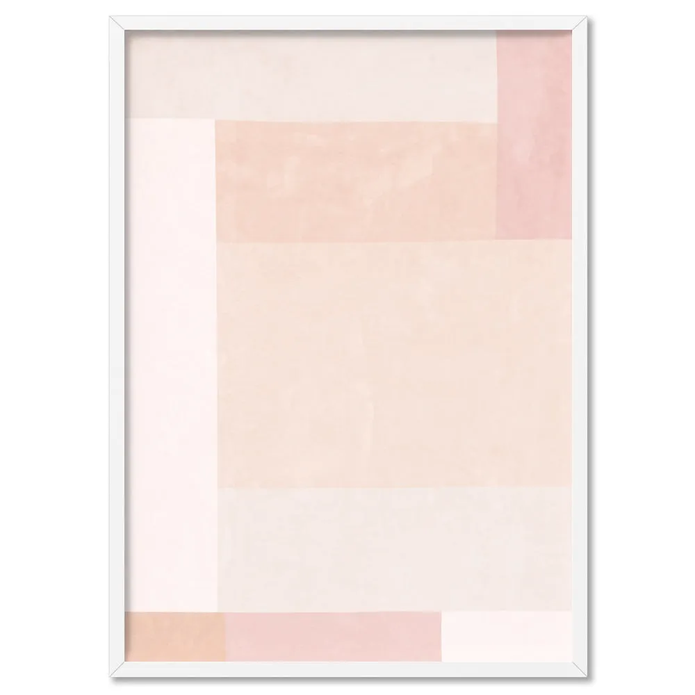 Abstract Blocks | Boho Blush I - Art Print