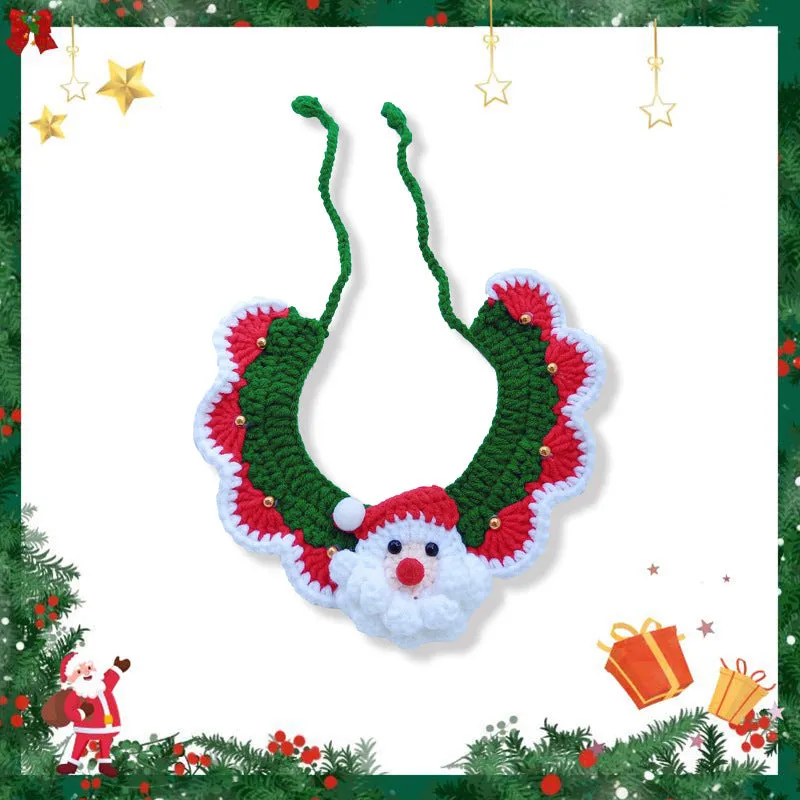 Amy Fashion - Chrismas Photo Accessories Hand Woven Cat Dog Bibs