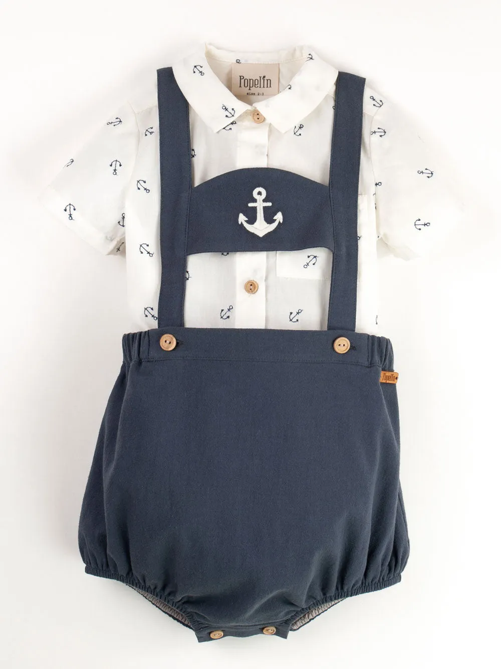 Anchor Motif Dungarees