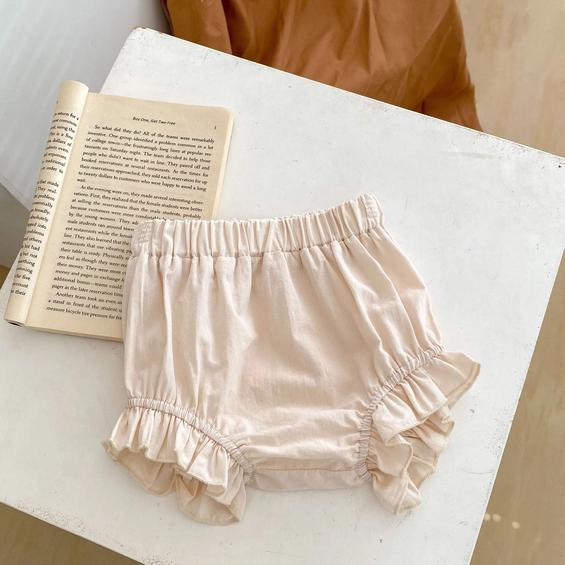 Apricot Lace Baby Blouse & Bloomers Set