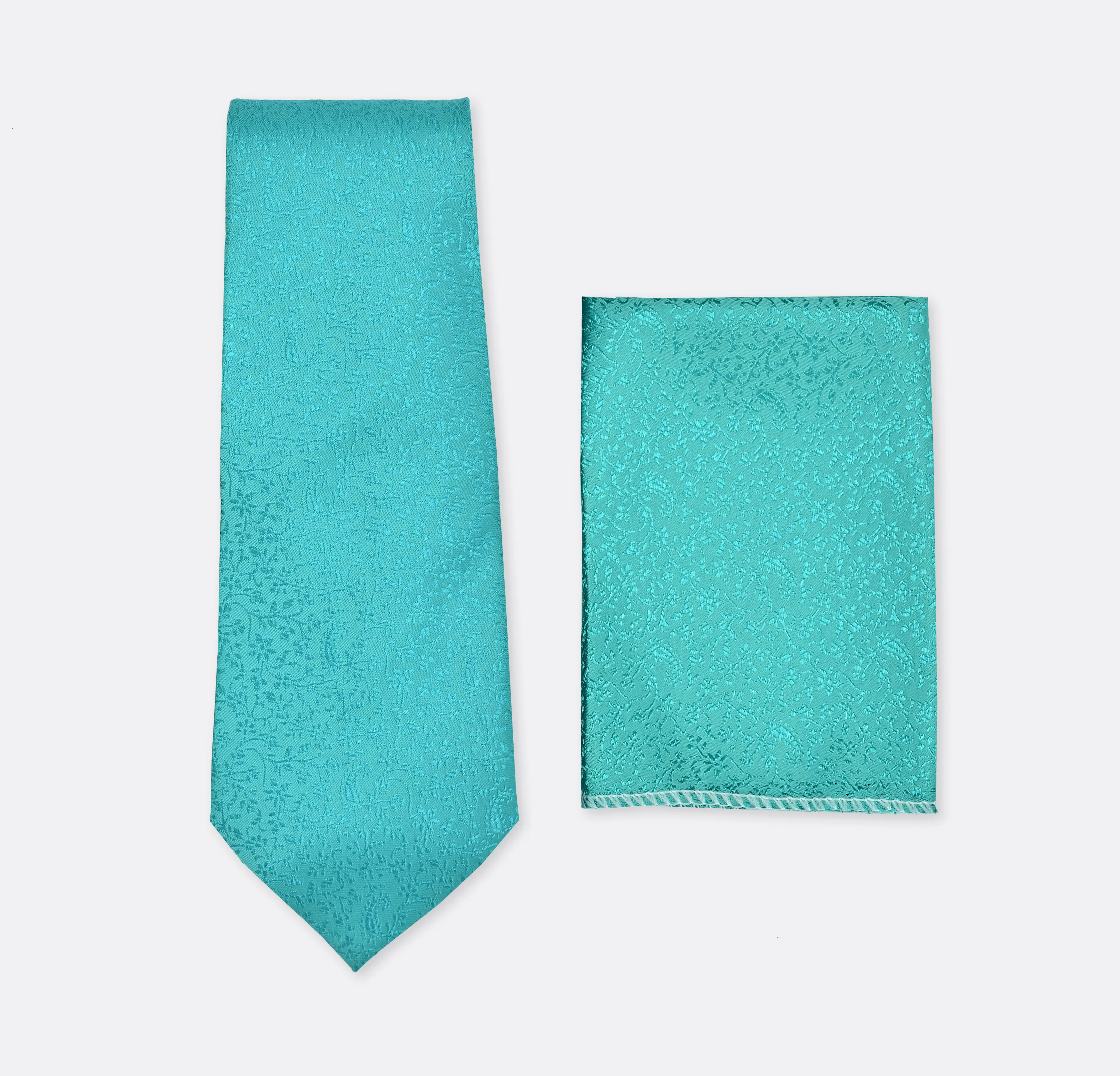 Aqua - Self Tie & Pocket Square Set