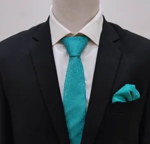 Aqua - Self Tie & Pocket Square Set