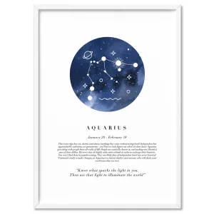 Aquarius Star Sign | Watercolour Circle - Art Print