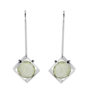 Ashka Dymel Petite Diamond Cube Semi Precious Earrings