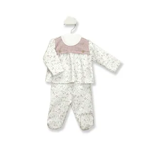 Babidu Baby Girls Gingham Two Piece Babygrow