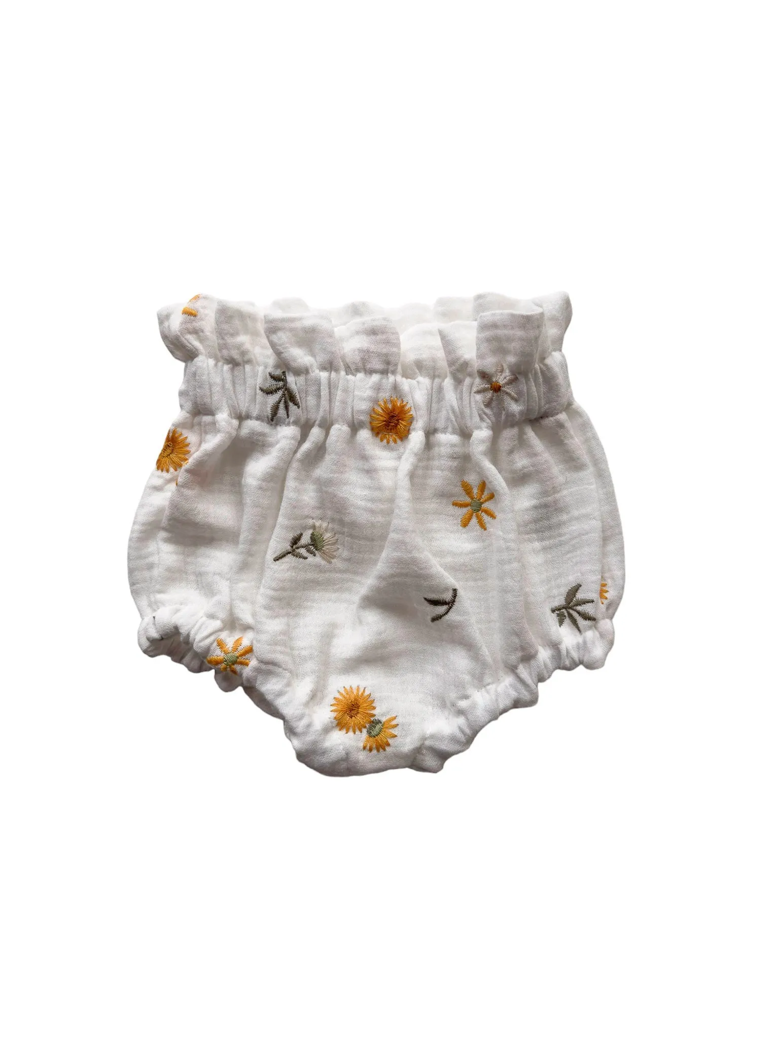 Baby bloomers / embroidered spring floral - ivory