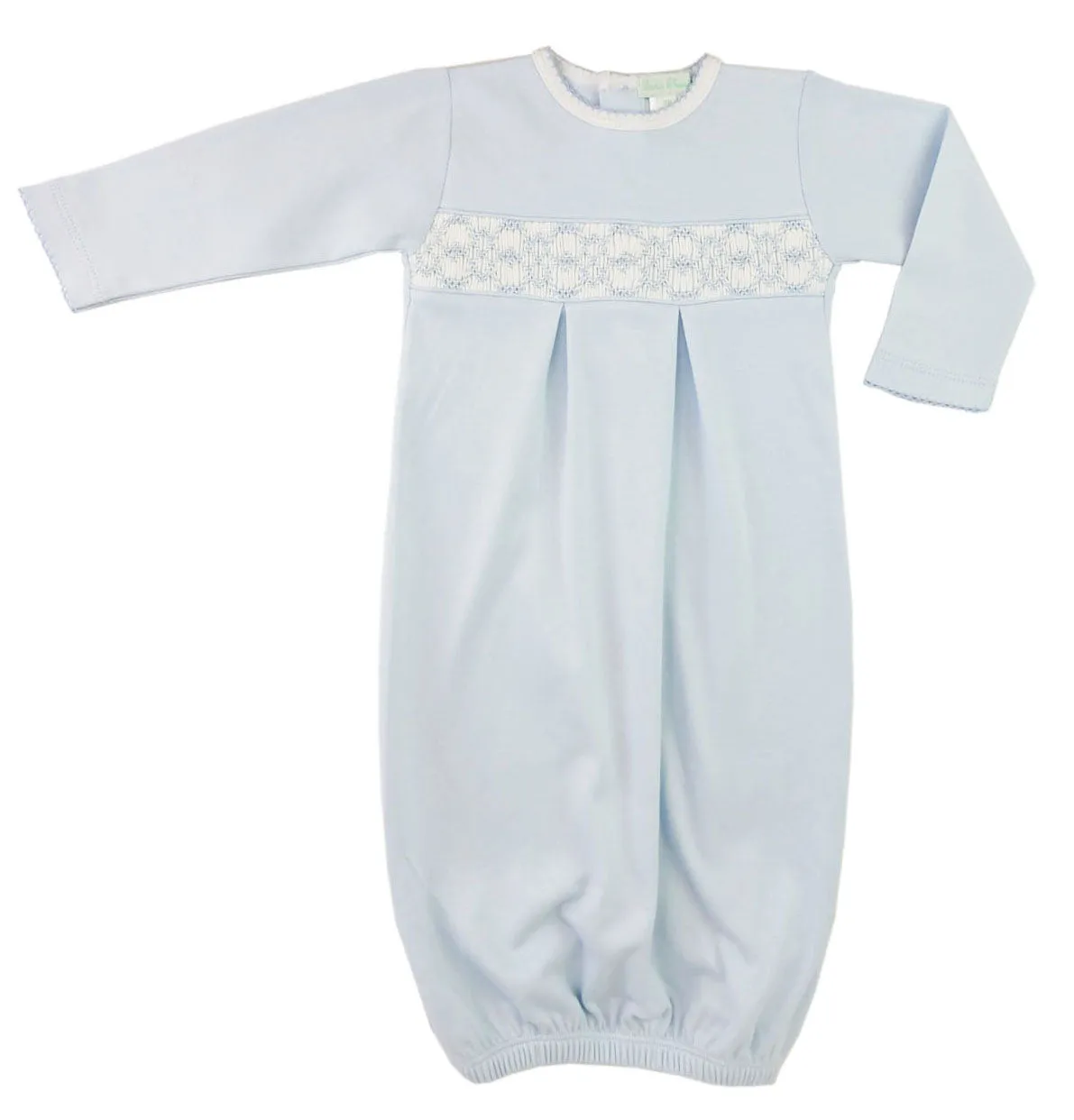 Baby Boy's Blue Smocked Argyle Daygown