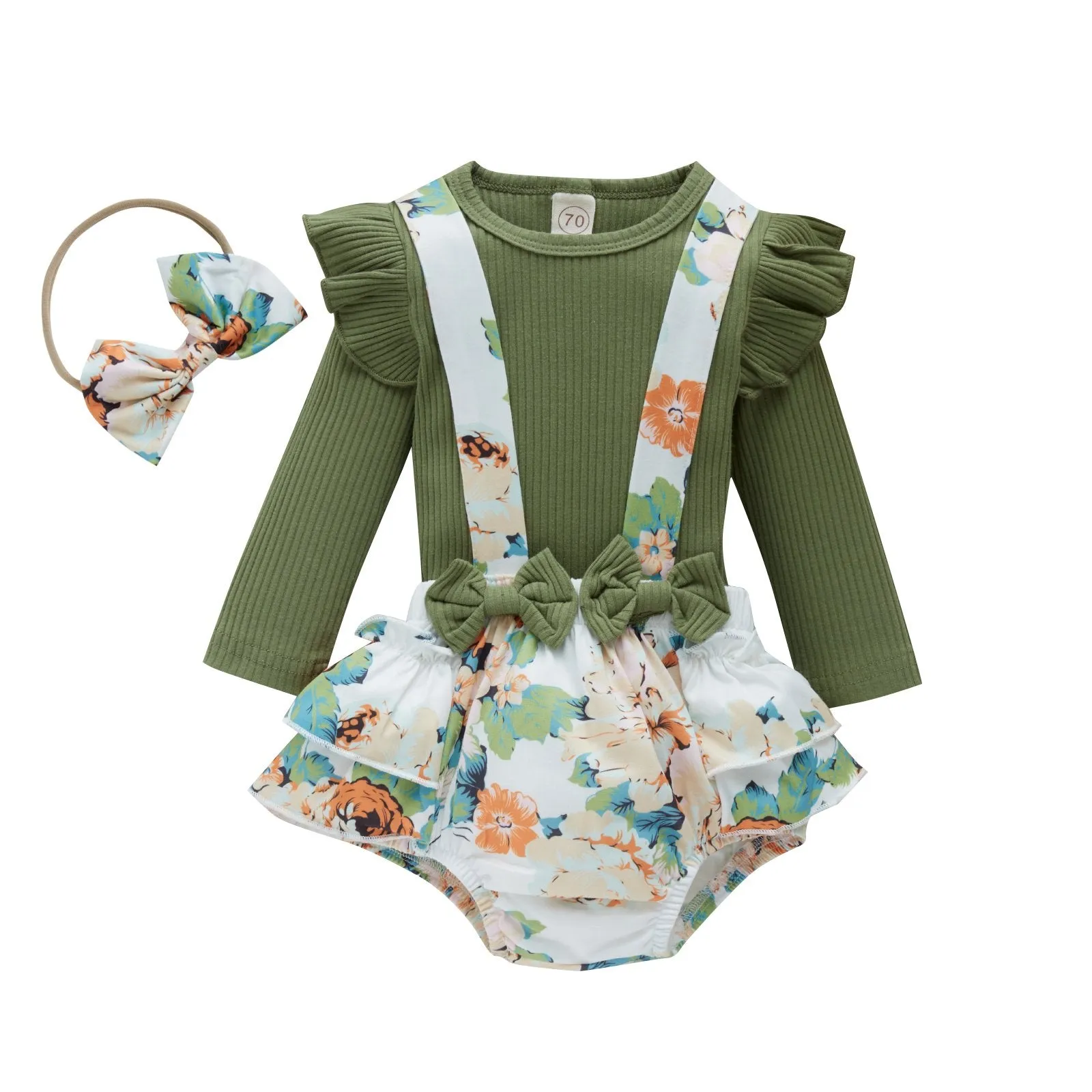 Baby Girl Floral Bow Suit