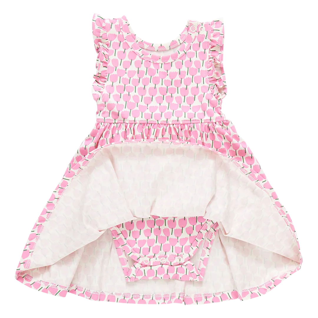 Baby Girls Organic Kelsey Dress - Pink Tulips