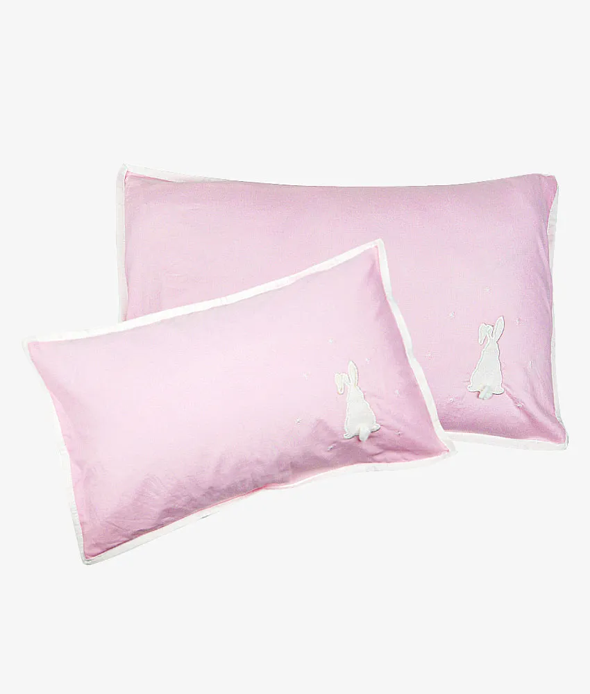 Baby Pillow Covers - Pink Rabbit Theme