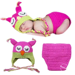 Babymoon Owl Newborn Photography Crochet Outfit Costume