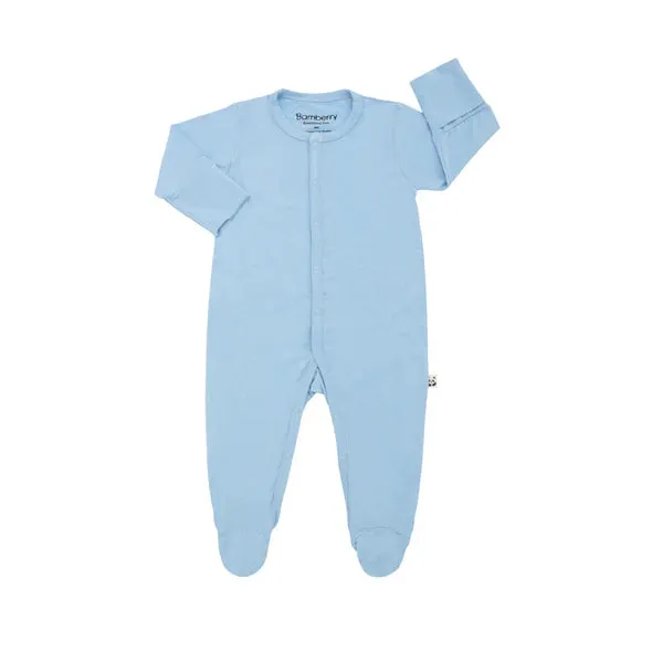 Bamberry Baby Marshmallow Collection Footed Romper - Dutch Blue