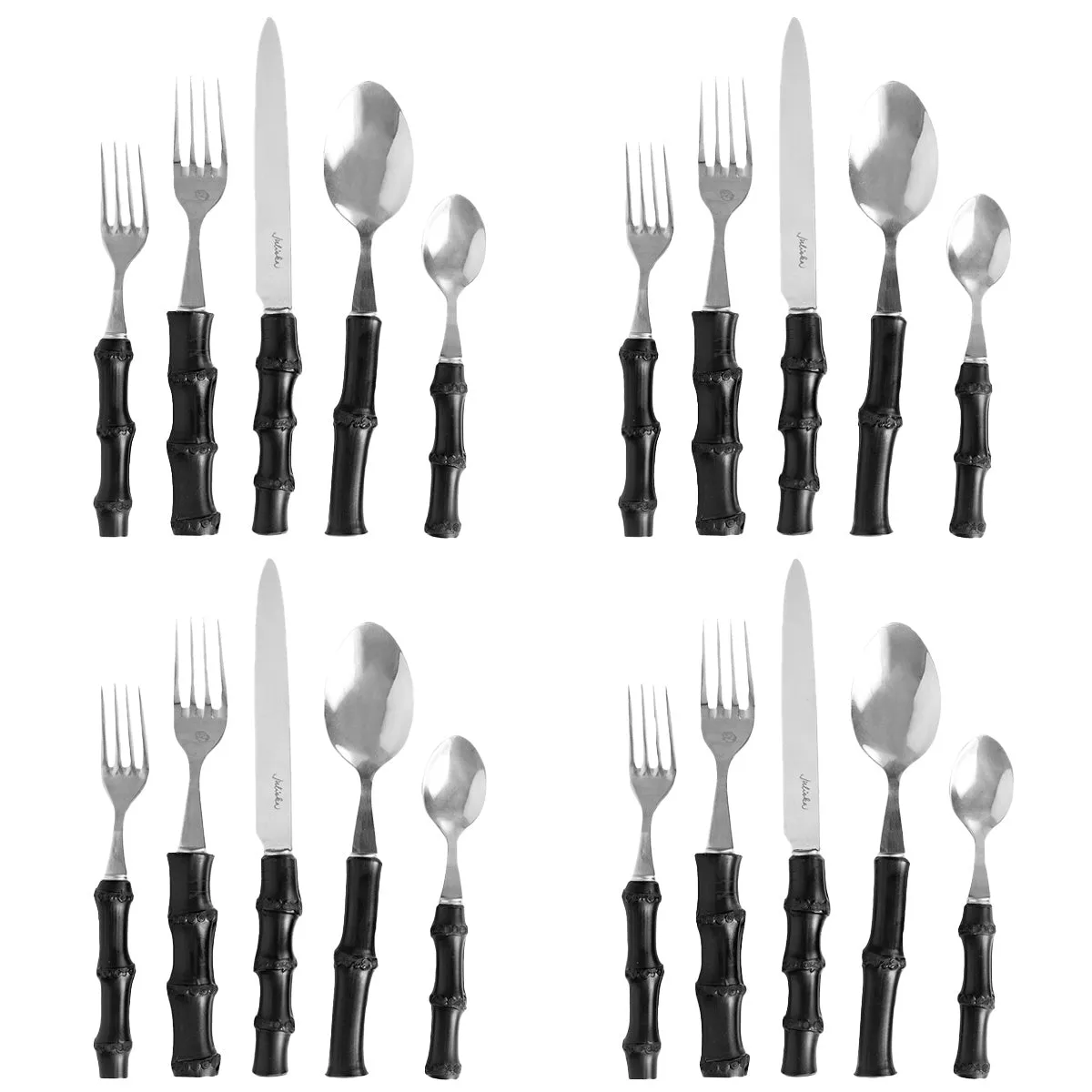 Bamboo 20pc Place Setting - Black