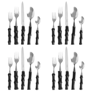 Bamboo 20pc Place Setting - Black