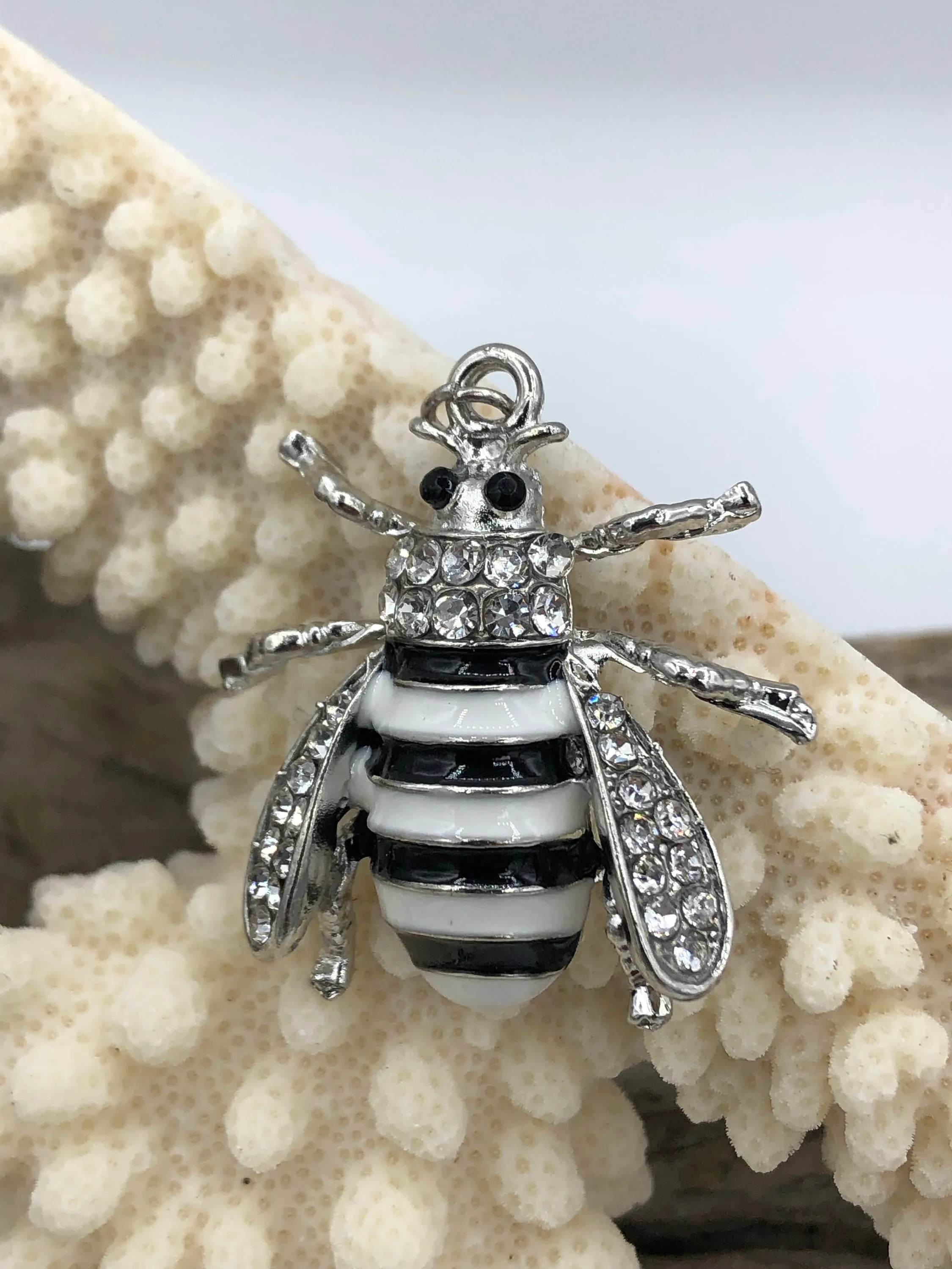 Bee Charm/Pendant, Enamel Rhinestone Bee Pendant, Vintage Bee Pendants, Insect Pendants, Bug Pendants, Bumble Bee 5 Styles Fast Shipping