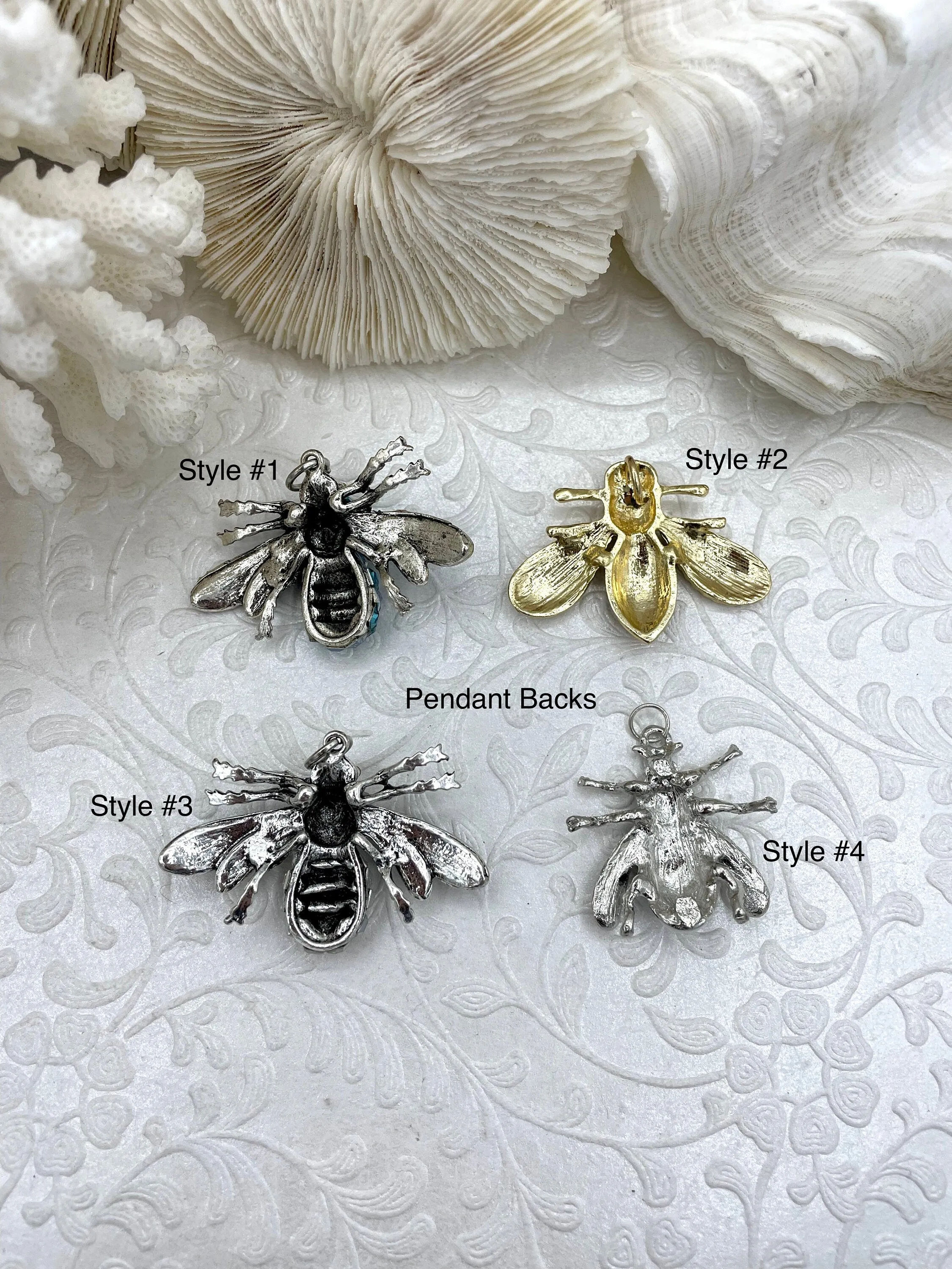 Bee Charm/Pendant, Enamel Rhinestone Bee Pendant, Vintage Bee Pendants, Insect Pendants, Bug Pendants, Bumble Bee 5 Styles Fast Shipping