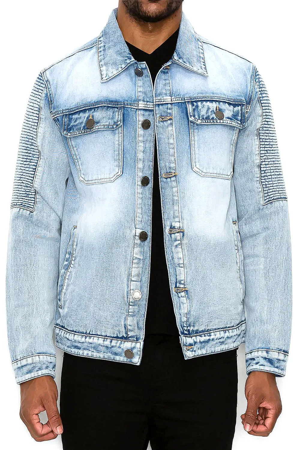 Biker Washed Denim Jacket