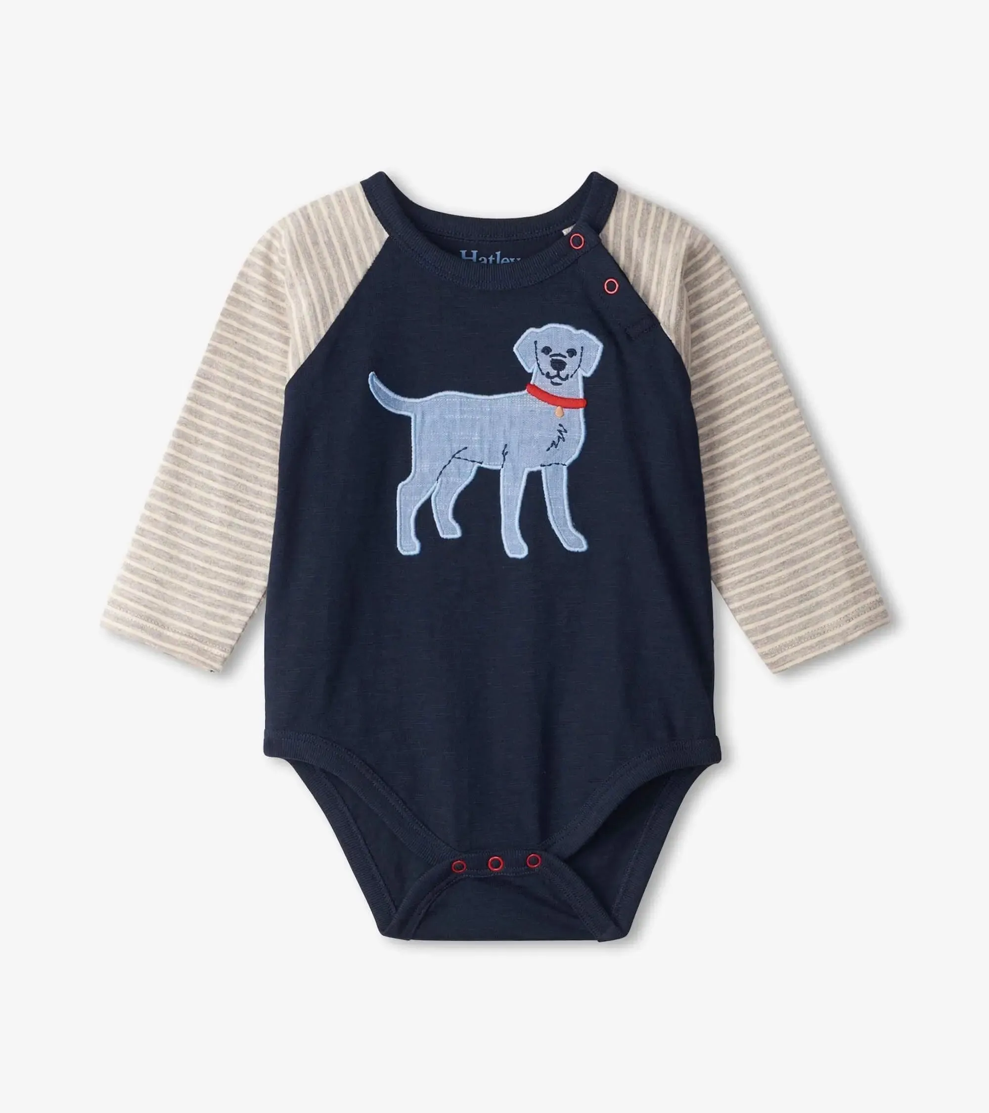 Blue Pup Baby Raglan Onesie | Hatley