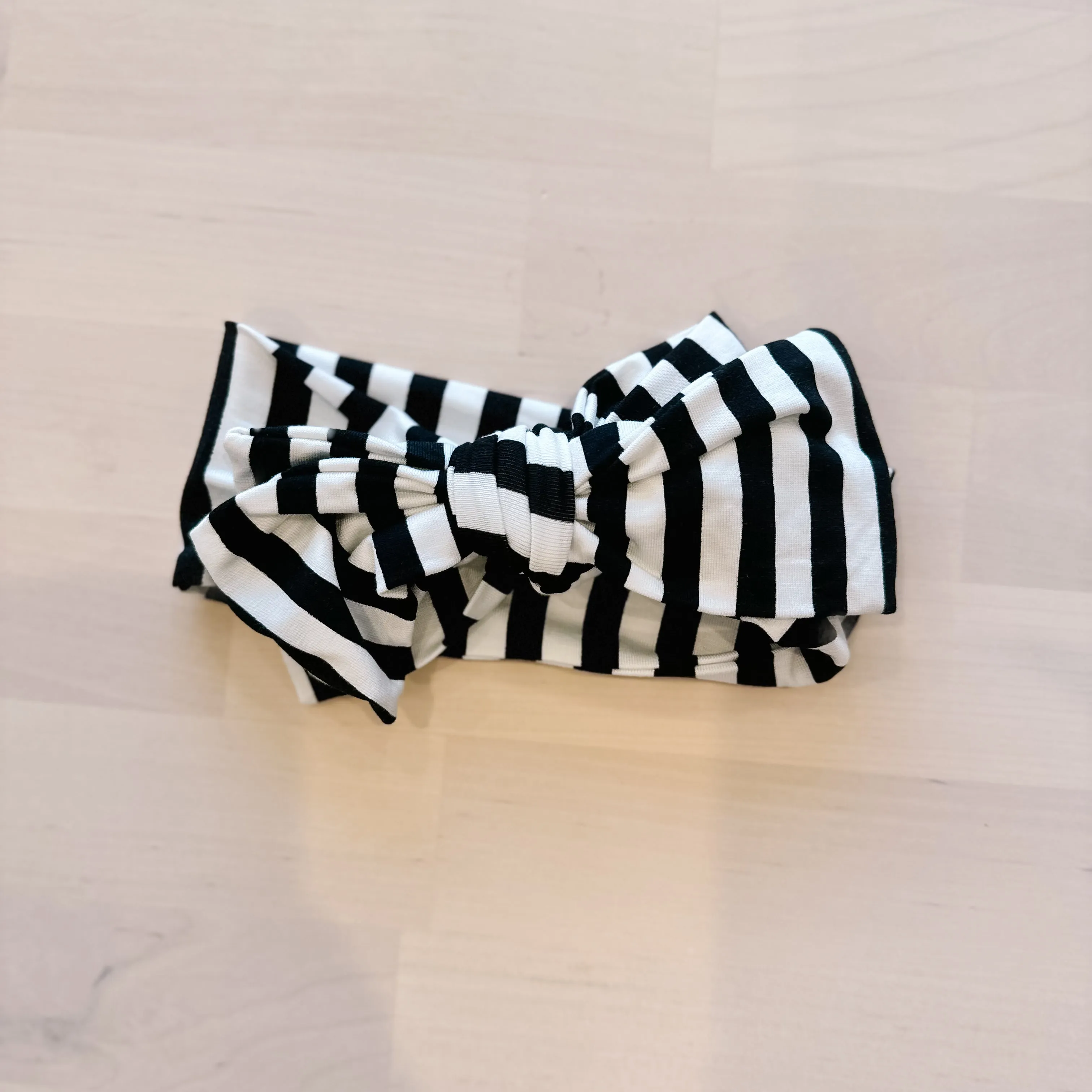 Bow Headband - BLACK AND WHITE STRIPE