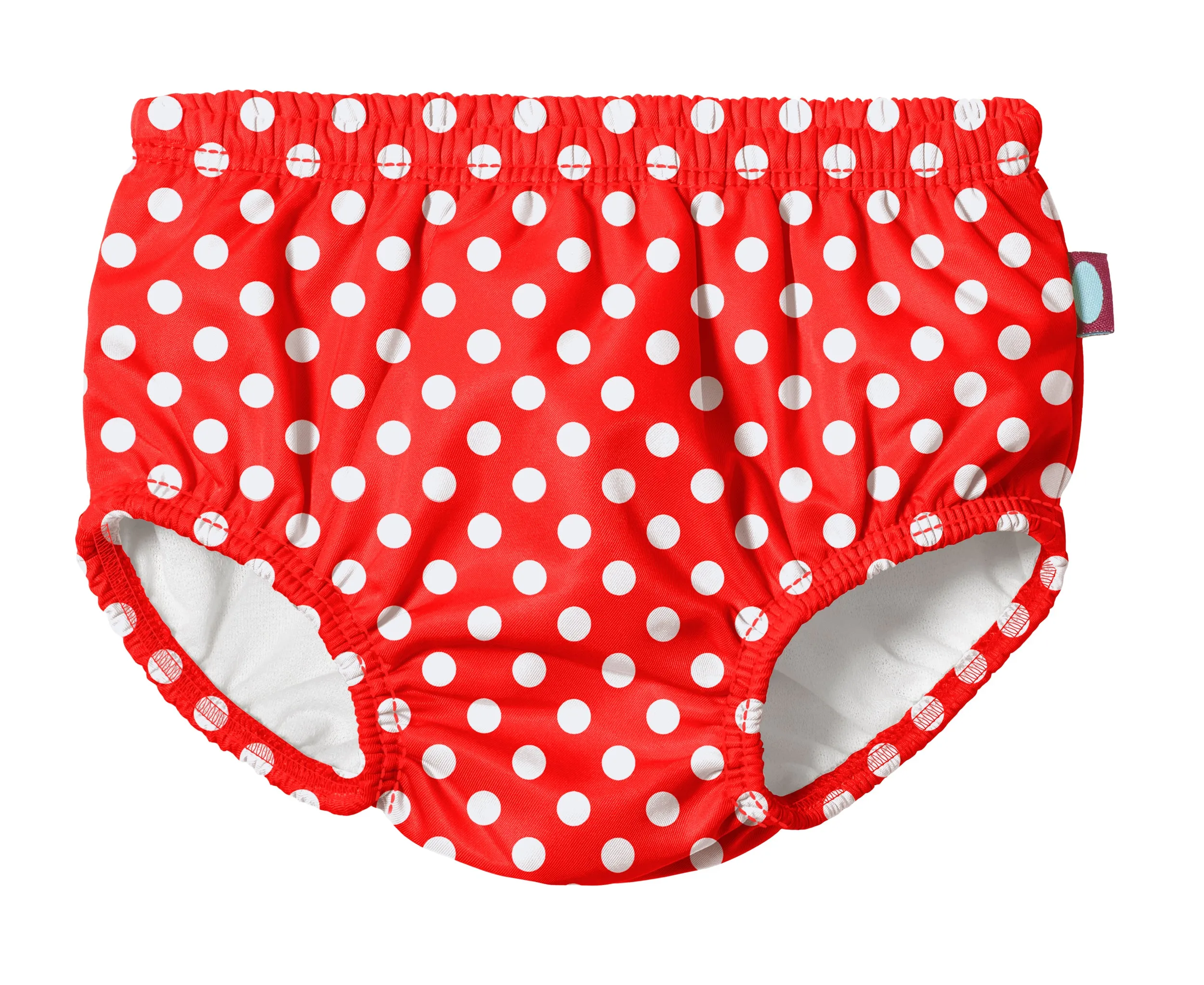 Boys and Girls Recycled Polyester UPF 50  Swim Diaper Cover | Pokadots Red