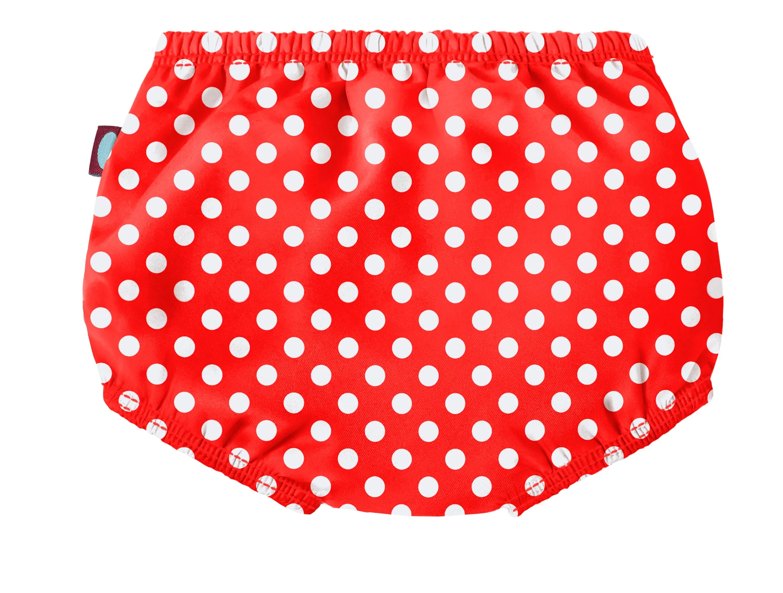 Boys and Girls Recycled Polyester UPF 50  Swim Diaper Cover | Pokadots Red