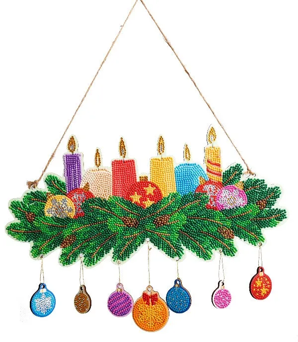 CA-HD03KT: Crystal Art Hanging Festive Candles