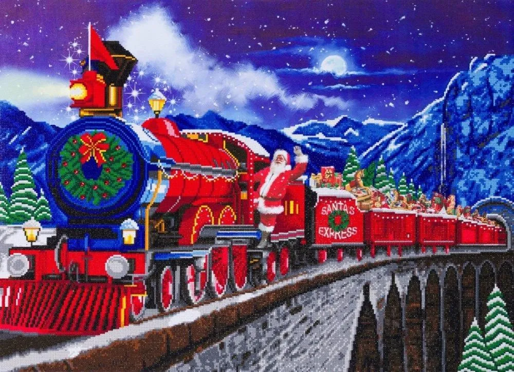 CAK-A113XL: "Santa Express", 90x65cm Crystal Art Kit