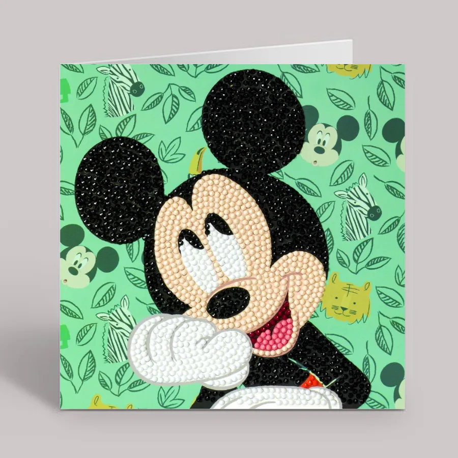 CCK-DNY805: Happy Mickey, 18x18cm Crystal Art Card