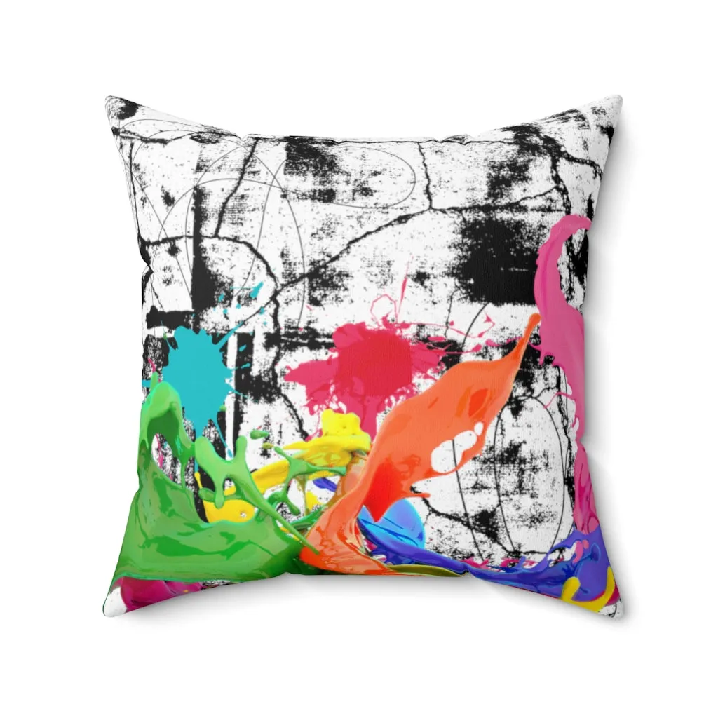 Color splash Spun Polyester Square Pillow