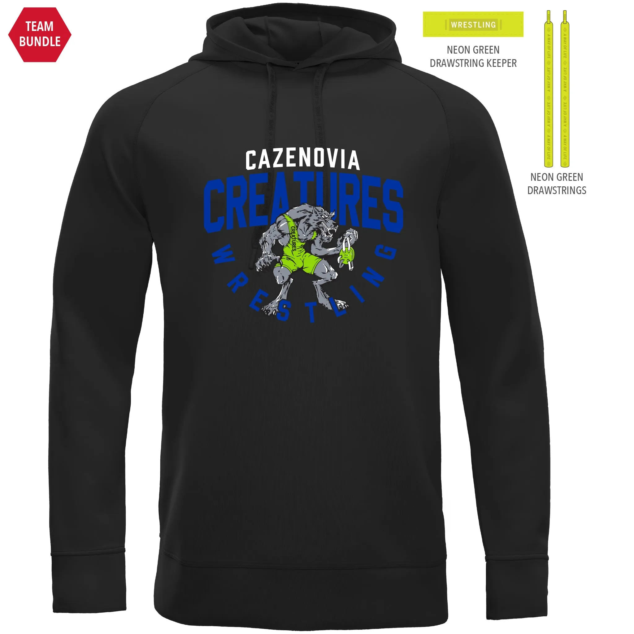 Cool-Touch Hoodie-Unisex--Caz Creatures Wrestling Club Team Store