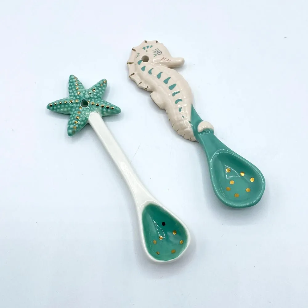 Coral Seahorse and Starfish Spoon Set